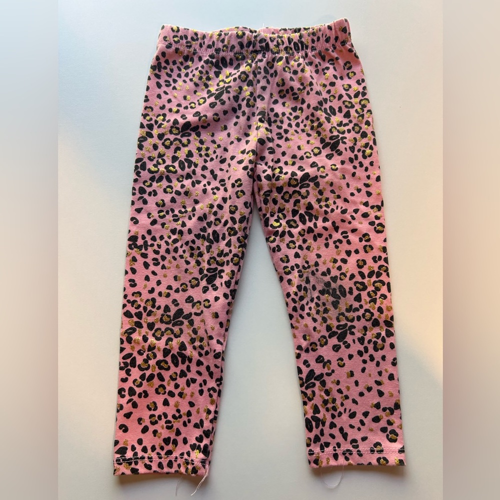 Kids Trendy Pink Animal Print Leggings